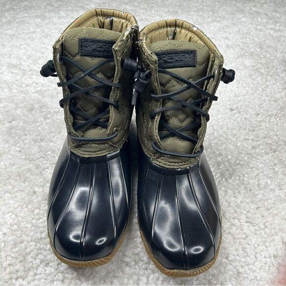 Sperry Top Sider Saltwater Quilted Duck Boot Olive Green - Picture 2 of 10